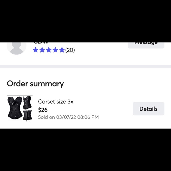 Black bow corset small-6xl - Picture 5 of 15